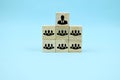 Organization and team structure symbolized with cubes Royalty Free Stock Photo