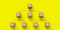 Organizational chart with human icons showing connections and linkages, representing customer-focused target groups Royalty Free Stock Photo