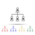 organizational chart line multi color style icon. Simple thin line, outline vector of team work icons for ui and ux, website or Royalty Free Stock Photo