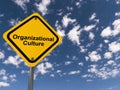 organizational culture traffic sign on blue sky Royalty Free Stock Photo
