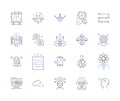 Organizational development outline icons collection. Organization, Development, Change, Management, Process, Learning Royalty Free Stock Photo