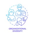 Organizational diversity blue gradient concept icon