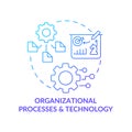 Organizational processes and technology blue gradient concept icon