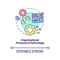 Organizational processes and technology concept icon