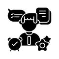 Organizational skills black glyph icon