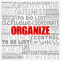 ORGANIZE word cloud collage, business concept background Royalty Free Stock Photo