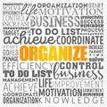 ORGANIZE word cloud collage Royalty Free Stock Photo