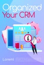 Organize your CRM poster flat vector template