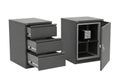 Secure file storage solutions with open drawers and a safe ready to organize important documents and protect valuables Royalty Free Stock Photo