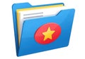 Organize your important documents with this vibrant blue folder featuring a star icon Royalty Free Stock Photo