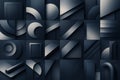 An organized array of geometric shapes with monochromatic coloring, showcasing a blend of abstract design and structured pattern Royalty Free Stock Photo