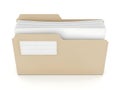 Organized beige file folder with paper documents Royalty Free Stock Photo
