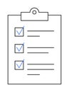 Organized Checklist on a Clipboard with Three Blue Checkmarks, Ready for Task Completion