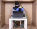 Organized crime on the internet, a hacker steals credit card details Royalty Free Stock Photo