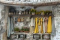 Organized Display of Pots and Pans on Wall Generative AI Royalty Free Stock Photo