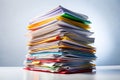 Organized Document Stack A Detailed View of Business Records Files and Administrative Papers for Efficient File