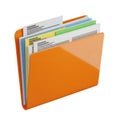 Organized file folder with documents isolated on transparent background Royalty Free Stock Photo