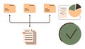 Organized File System with Data Visualization and Task Completion Checkmark Royalty Free Stock Photo