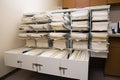 organized filing system, with files and documents sorted by category or project