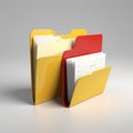 Organized Folders with Documents for File Management Concept Royalty Free Stock Photo