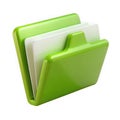 Organized green folder with documents Royalty Free Stock Photo