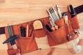 Organized handyman tool belt Royalty Free Stock Photo