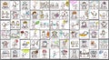 Organized Images of Cartoon People and Everyday Life Royalty Free Stock Photo