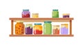 Organized Kitchen Pantry with Open Shelves, vector design Generative AI Royalty Free Stock Photo