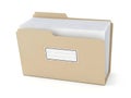 Organized manilla folder with paper documents Royalty Free Stock Photo