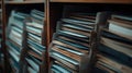 Organized office files: documents and folders on shelves Royalty Free Stock Photo