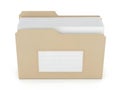 Organized paper documents in a beige folder Royalty Free Stock Photo