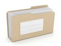 Organized paper files in a cardboard folder Royalty Free Stock Photo