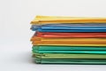 Organized Stack of Color-Coded Folders Royalty Free Stock Photo