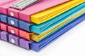Organized Stack of Color-Coded Folders Royalty Free Stock Photo