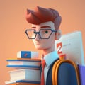 The organized student, with a tidy and meticulous personality, always ready with a well-planned schedule digital Royalty Free Stock Photo