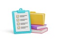 Organized task list with books and folder Royalty Free Stock Photo
