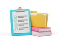 Organized task list with files and books Royalty Free Stock Photo