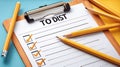 Organized to-do list with checkboxes and pencils on a bright background Royalty Free Stock Photo