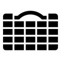 Organizer case for tools toolbox instruments toolkit box set industrial cells hardware container icon black color vector