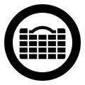Organizer case for tools toolbox instruments toolkit box set industrial cells hardware container icon in circle round black color