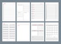 Organizer pages. Office agenda weekly template layout design goals in business diary vector