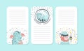 Organizer, Paper for Notes, Printable Pages, Notebook, Diary, Organizer Design Element with Cute Gnome, Dragon and