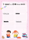 Organizer and schedule with place for notes. Vector template. Cute children to do list Royalty Free Stock Photo