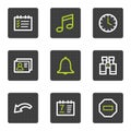 Organizer web icons, grey square buttons series Royalty Free Stock Photo