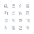 Organizers and paperwork line icons collection. File, Sort, Arrange, Store, Categorize, Label, Archive vector and linear