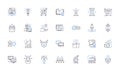 Organizing and arranging line icons collection. Neatness, Tidiness, Clutter-free, System, Methodical, Arrangement