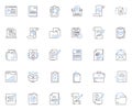 Organizing line icons collection. Decluttering, Arranging, Systemizing, Rationalizing, Streamlining, Simplifying