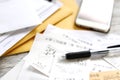 Organizing mails, receipts and document, paper work image Royalty Free Stock Photo