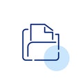 Organizing, managing, storing, and accessing digital files and documents using an icon featuring a file in a folder Royalty Free Stock Photo