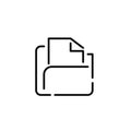 Organizing, managing, storing, accessing digital files and documents using an icon featuring file in a folder. Vector Royalty Free Stock Photo